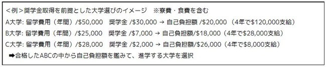 海外大学への出願の例