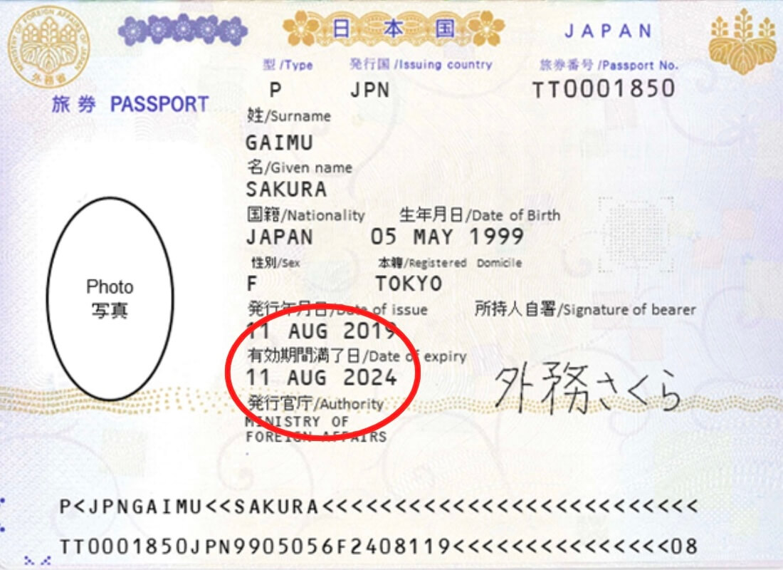 パスポート有効期限"